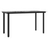 Patio Dining Table Black  Steel and Tempered Glass
