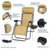 2Packs Zero Gravity Lounge Chair with Dual Side Tray